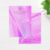 抽象芸術ピンクと紫のイヤリングディスプレイカード (デスク)