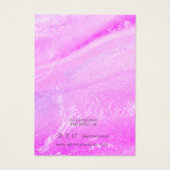 抽象芸術ピンクと紫のイヤリングディスプレイカード (裏面)