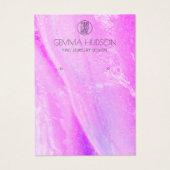 抽象芸術ピンクと紫のイヤリングディスプレイカード (正面)