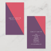 抽象芸術ピンクと紫のメイクアップソーシャルメディア 名刺 (正面/裏面)