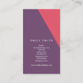 抽象芸術ピンクと紫のメイクアップソーシャルメディア 名刺 (裏面)