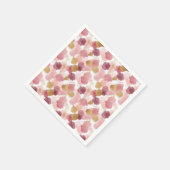 抽象芸術ピンクと金ゴールドの水彩画 スタンダードカクテルナプキン (角)