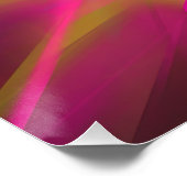 抽象芸術ピンクと黄色のマクロフラクタルフラワー ポスター (コーナー)