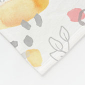 抽象芸術ピンクと黄色の水色のデザイン フリースブランケット (角)