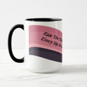 抽象芸術ピンクと黒波マグカップ マグカップ (左)