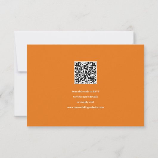 抽象芸術ピンクのオレンジ色のおもしろいカラー結婚式rsvpカード 出欠カード (裏面)