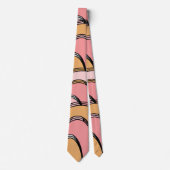 抽象芸術ピンクのオレンジ色の手書きパターン ネクタイ (正面)
