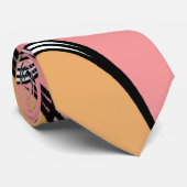抽象芸術ピンクのオレンジ色の手書きパターン ネクタイ (ロール)