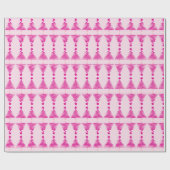 抽象芸術ピンクのクリスマスツリー ラッピングペーパー (フラット)