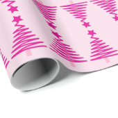 抽象芸術ピンクのクリスマスツリー ラッピングペーパー (ロールコーナー)