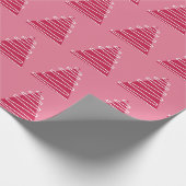 抽象芸術ピンクのクリスマスツリー ラッピングペーパー (角)