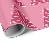 抽象芸術ピンクのクリスマスツリー ラッピングペーパー (ロールコーナー)