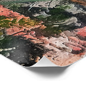 抽象芸術ピンクのジャングル猫の風景 ポスター (コーナー)