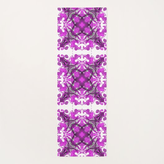 抽象芸術ピンクのマンダラサイケデリック、蝶 ヨガマット (裏面)