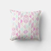 抽象芸術ピンクの三角形パターン クッション (正面)