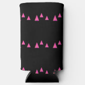 抽象芸術ピンクの三角形（黒） スリム缶クーラー (正面)
