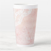抽象芸術ピンクの書名 カフェラテマグ (正面)