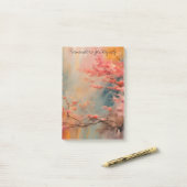 抽象芸術ピンクの木々開花わびサビ風景 ポストイット (デスク上)