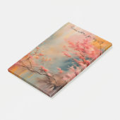 抽象芸術ピンクの木々開花わびサビ風景 ポストイット (アングル)