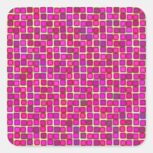 抽象芸術ピンクの正方形パターン スクエアシール