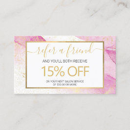 抽象芸術ピンクの水色のフェイク金ゴールドダスト紹介 名刺