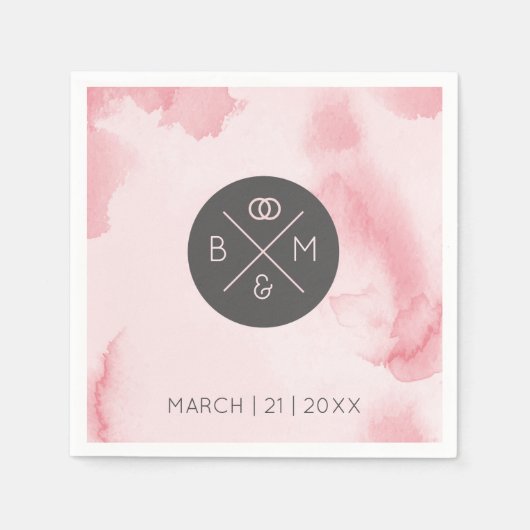 抽象芸術ピンクの水色 |ナプキンス スタンダードカクテルナプキン (正面)