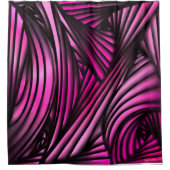 抽象芸術ピンクの渦巻き線 シャワーカーテン (正面)