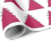 抽象芸術ピンクの白い木 ラッピングペーパー (ロールコーナー)