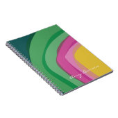 抽象芸術ピンクの緑の水色 ノートブック (右側)