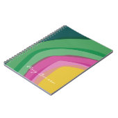 抽象芸術ピンクの緑の水色 ノートブック (左側)