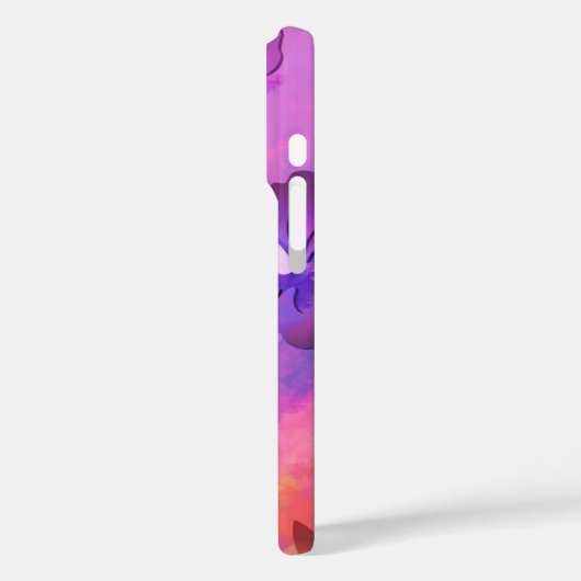 抽象芸術ピンクの花とバードアート Case-Mate iPhoneケース (裏面 / 左)