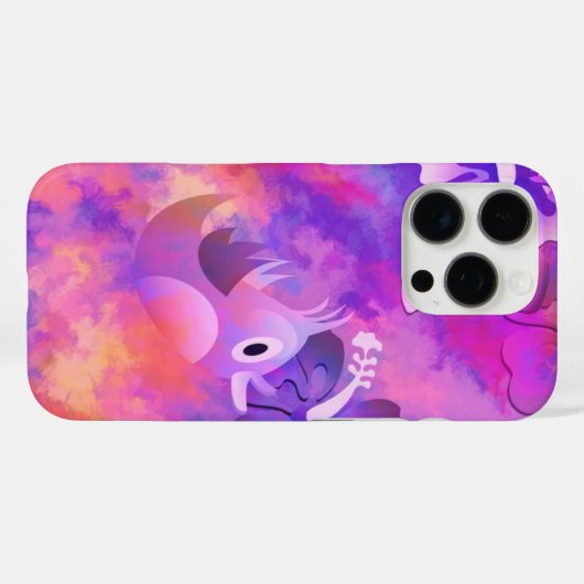 抽象芸術ピンクの花とバードアート Case-Mate iPhoneケース (裏面 (横))