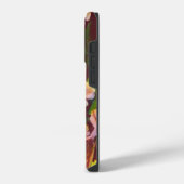 抽象芸術ピンクの花芸術的濃 iPhoneケース (左側面)