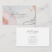 抽象芸術ピンクの赤面金ゴールドグリッター水の色の形状 名刺 (正面/裏面)