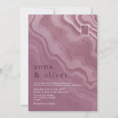 抽象芸術ピンクアゲート結婚式招待状 招待状 (正面)