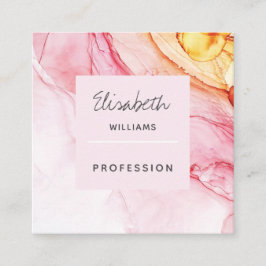 抽象芸術ピンクイ絵を描ンク スクエア名刺