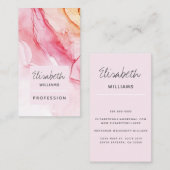 抽象芸術ピンクイ絵を描ンク 名刺 (正面/裏面)