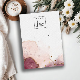 抽象芸術ピンクウォーターカラーイヤリングロゴ表示 名刺