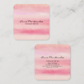 抽象芸術ピンクウォーターカラースクウェア スクエア名刺 (正面/裏面)