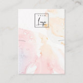 抽象芸術ピンクウォーターカラーネックレスロゴ表示 名刺 (正面)