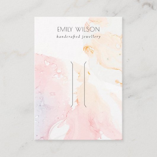 抽象芸術ピンクウォーターカラーヘアピンクリップディスプレイ 名刺 (正面)
