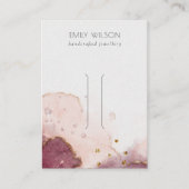 抽象芸術ピンクウォーターカラーヘアピンクリップディスプレイ 名刺 (正面)