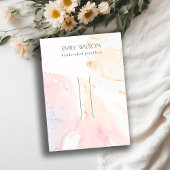 抽象芸術ピンクウォーターカラーヘアピンクリップディスプレイ 名刺