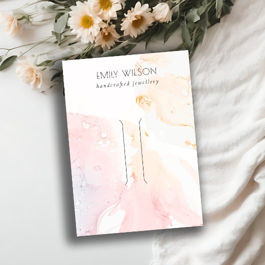 抽象芸術ピンクウォーターカラーヘアピンクリップディスプレイ 名刺