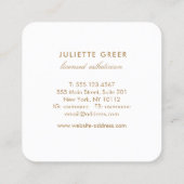 抽象芸術ピンクウォーターカラー金ゴールド（ばちゃばちゃ）跳ねるスクエアSq スクエア名刺 (裏面)