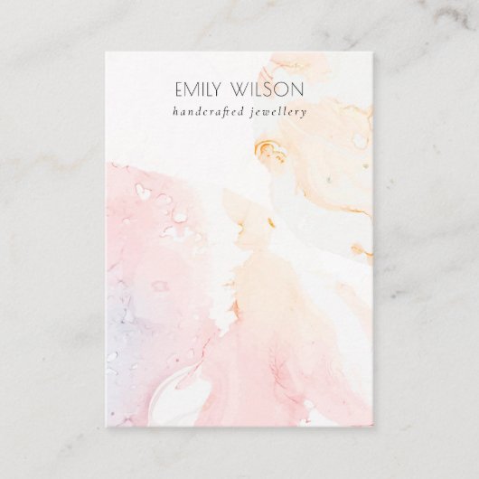 抽象芸術ピンクウォーター色の空白のジュエリー表示 名刺 (正面)