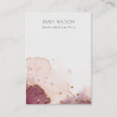 抽象芸術ピンクウォーター色の空白のジュエリー表示 名刺 (正面)