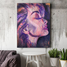 抽象芸術ピンクウーマンスクライブラアートプリント