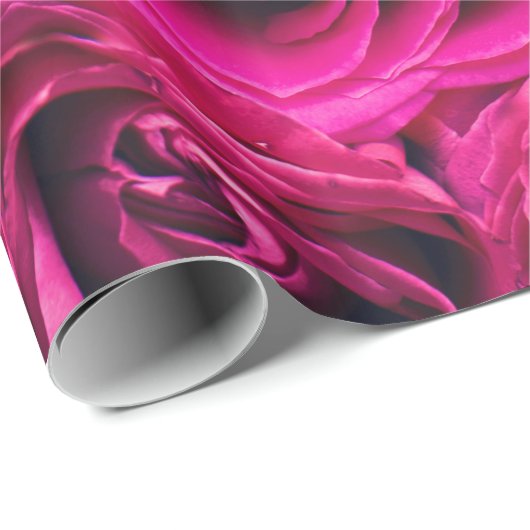 抽象芸術ピンクカラーバラガーデンエレガントフローラ ラッピングペーパー (ロールコーナー)