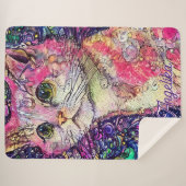 抽象芸術ピンクキッパーソナライズされたト名 シェルパブランケット (正面(横))